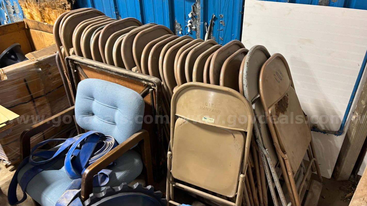Steel Folding Chairs and Cart