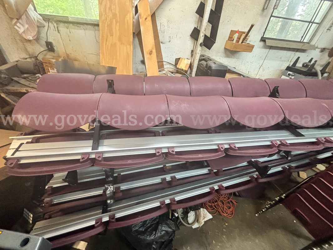 Lot of (Approx. 9) Telescoping Gym Bleacher Sections – Approximately 9' Wide