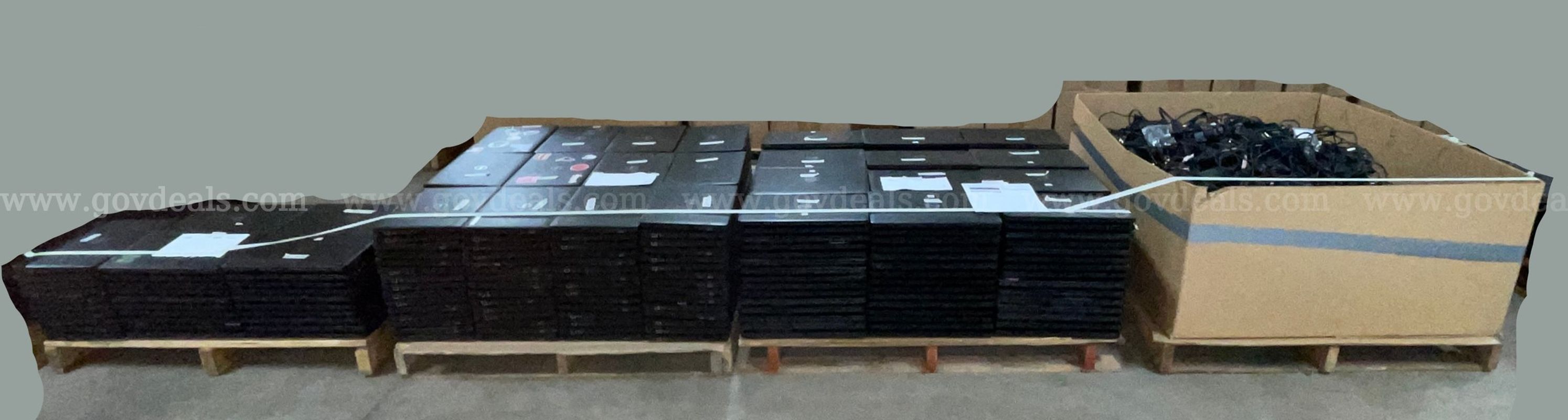 Laptops - 3580 Dell Latitude. 1 lot of 4 pallets (1 pallet is powerbricks/chargers)
