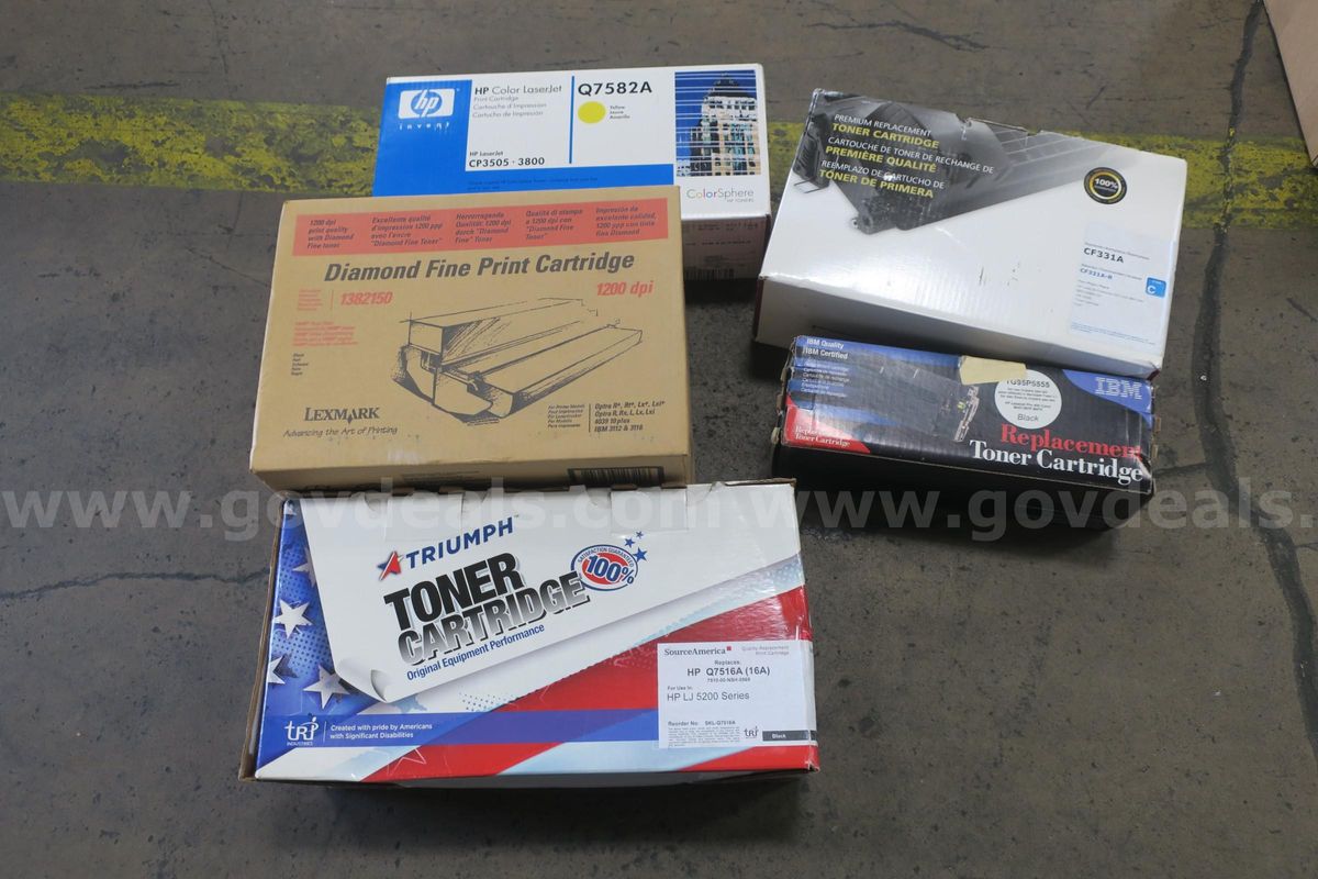 Lot Of (5) Assorted Toner Cartridge- New In Box!