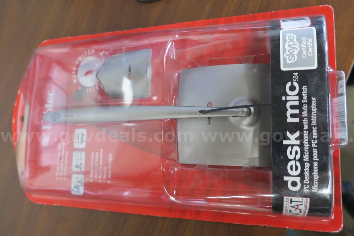 Lot Of (30) Labtec Desk Mic Pc Desktop Microphone With Mute Switch- New In Box!