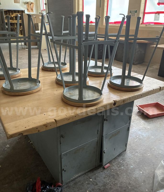 Work Table #4 with Stools - Room 409