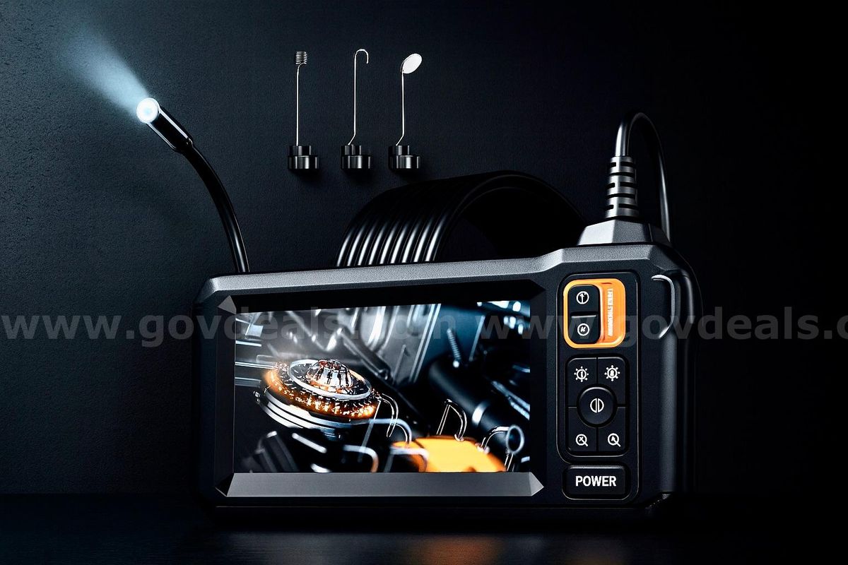 FREE SHIPPING Endoscope Micro Camera with Light, Inspection Borescope w 4.3" IPS Screen, 1920P HD with 8 LED Lights,