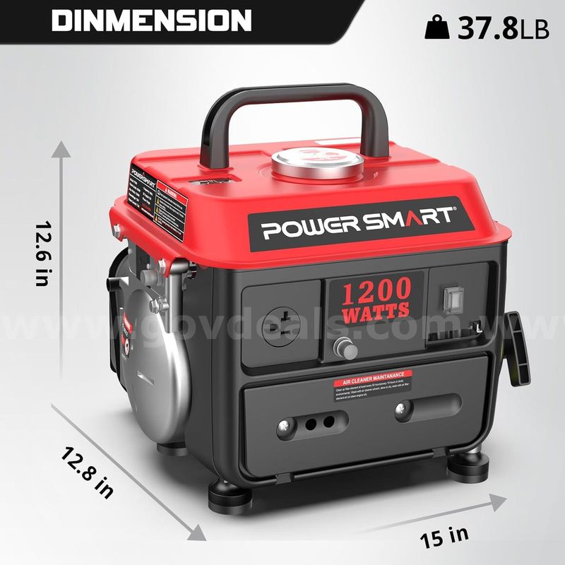 FREE SHIPPING – NEW 1200-Watt Portable Generator, Super Quiet, 37lb Lightweight, 5hr Runtime, 120V/12V