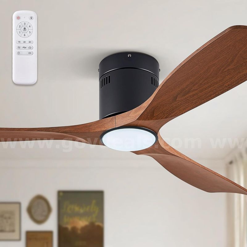 FREE SHIPPING NEW 52" Flush Mount Ceiling Fan with LED Light & Remote – New – Free Shipping