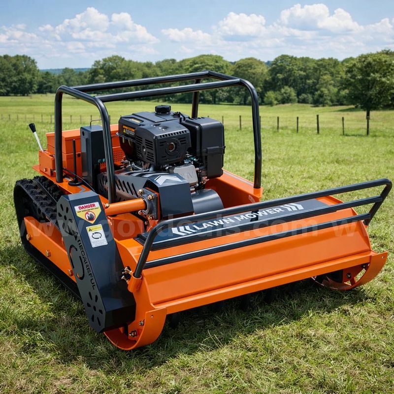 FREE SHIPPING - NEW Remote Control Hybrid Track Slope Lawn Mower 13.6HP 31.5in