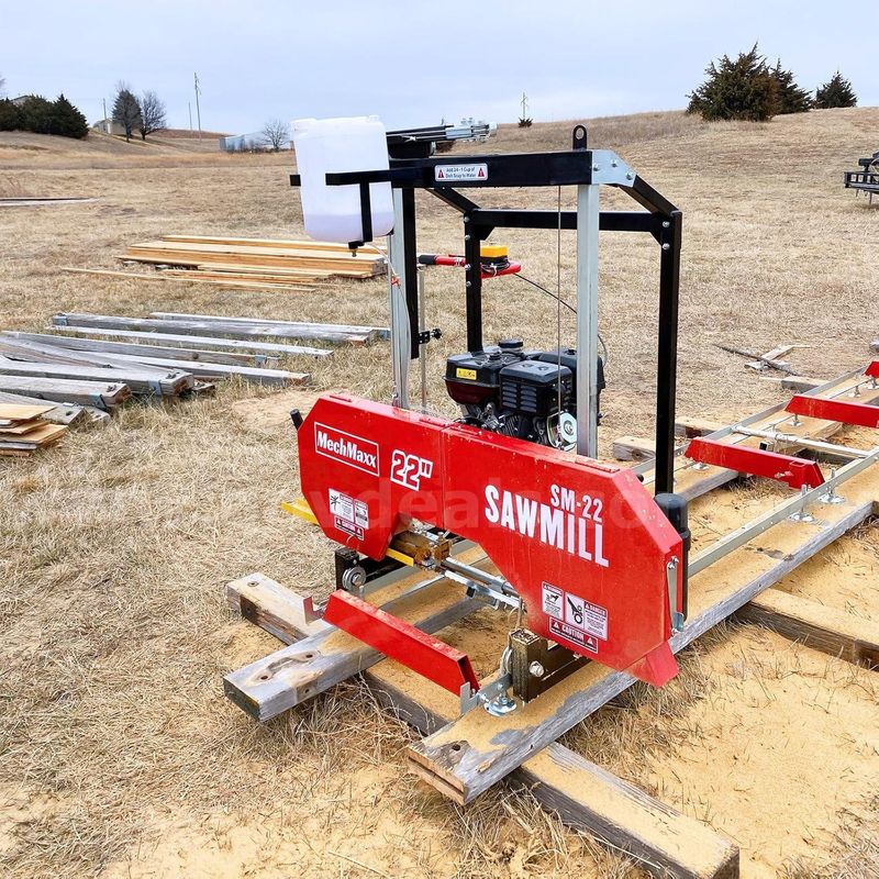 Free Shipping - 22" Portable Gas-Powered Sawmill – 9HP Engine – 13 ft Track – Lumber Mill