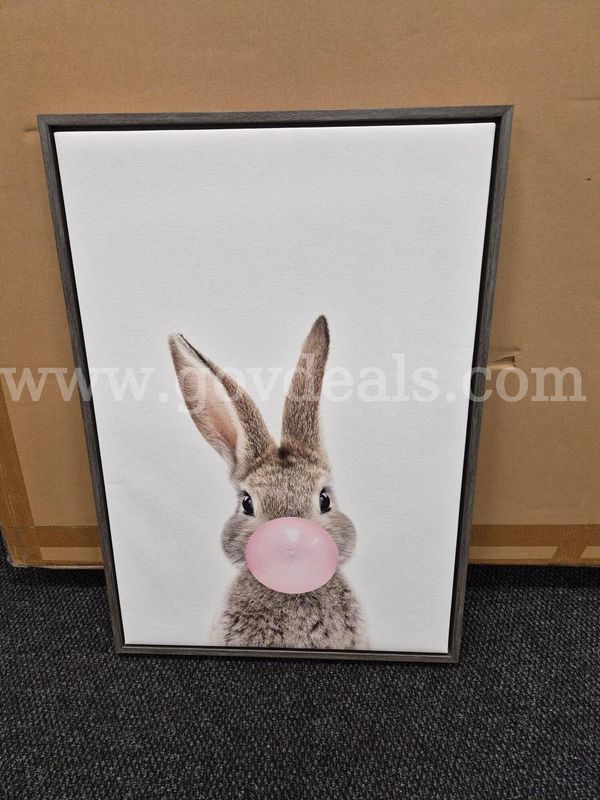 Rabbit art print, in frame