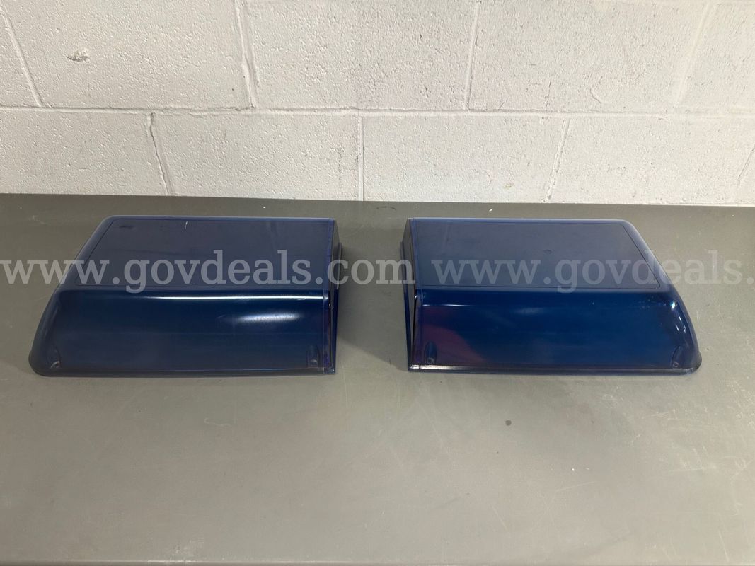 Very Clean Pair of Blue Federal Signal Streethawk Lightbar Domes/Lenses -WILL SHIP