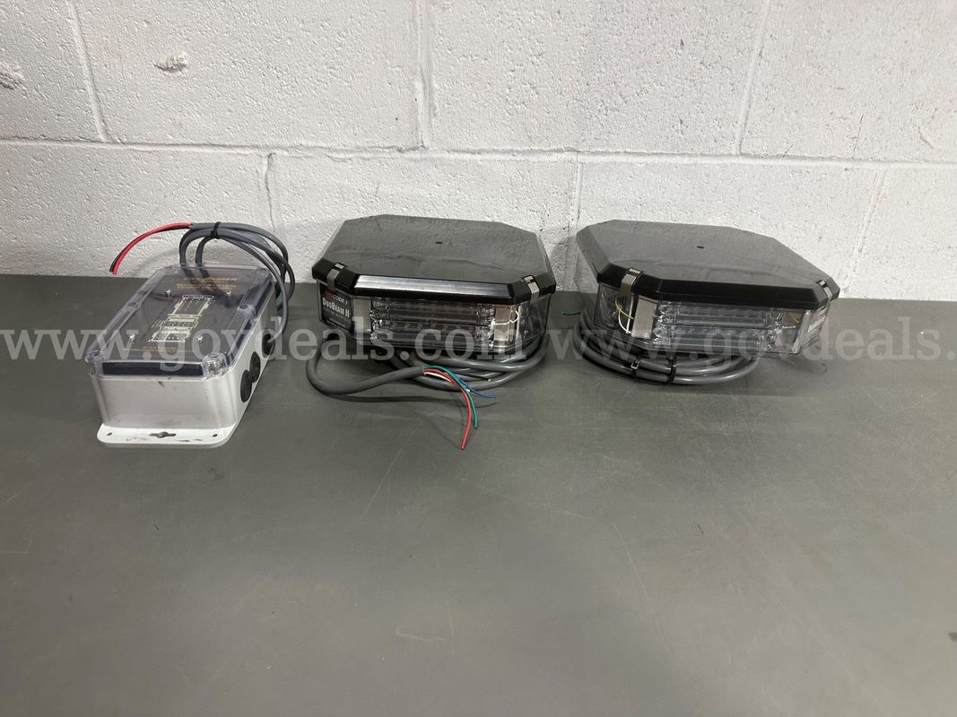 CLEAN,RARE Code 3 Duo Beam Beacons, Amber/White MODOT Spec -WILL SHIP