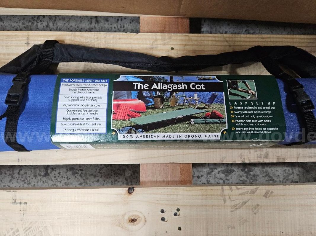 7 BLUE ALLAGASH COTS FOR AUCTION. SOLD AS IS.