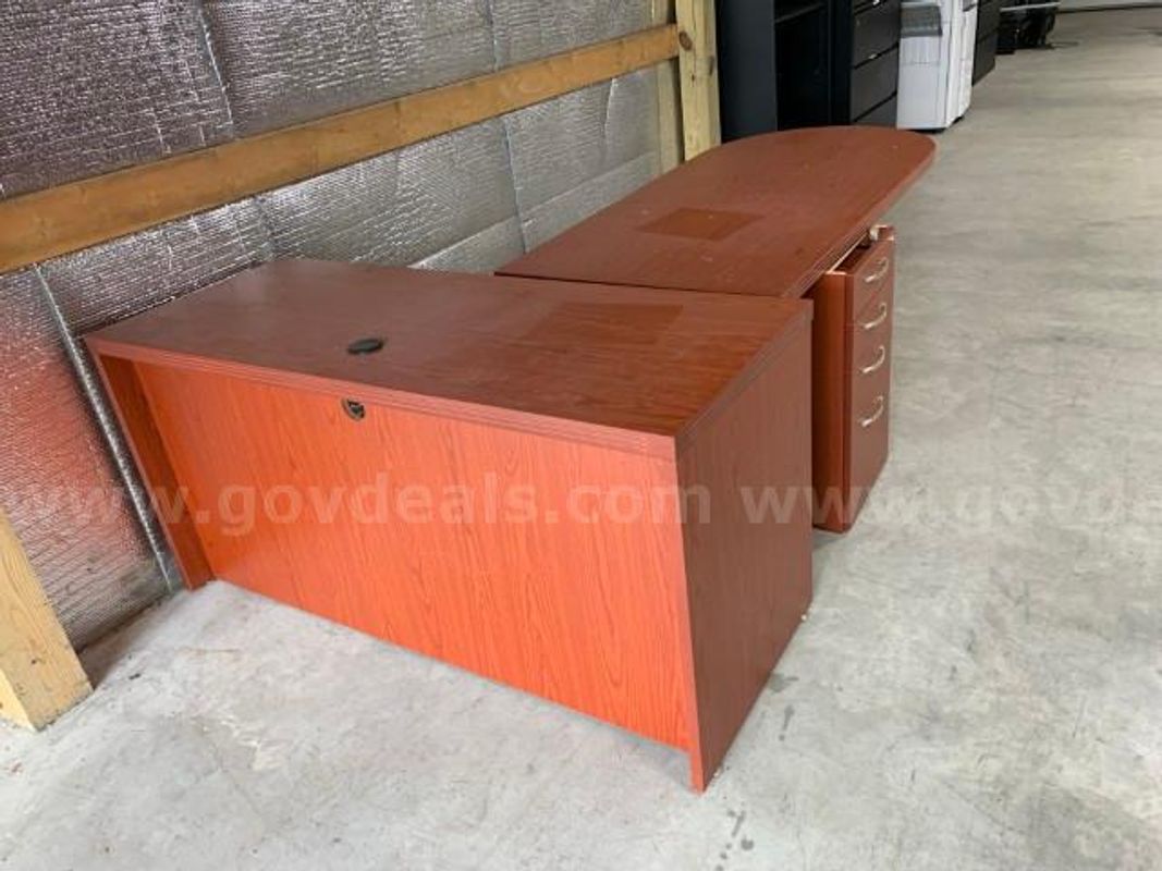 L-Shaped Desk & Storage Cabinet