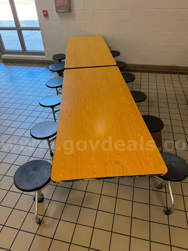 Lot of 6 Mobile Cafeteria Tables