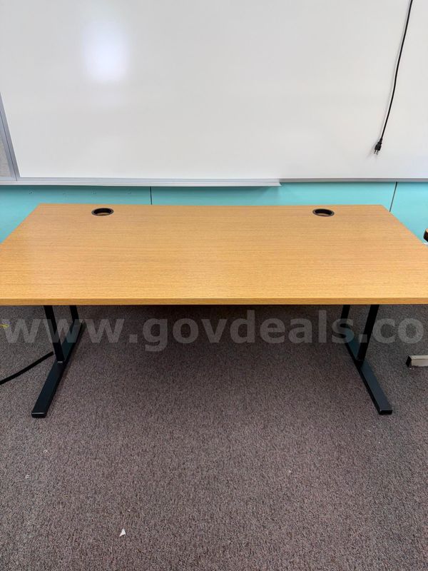 5' table with two holes for cabling