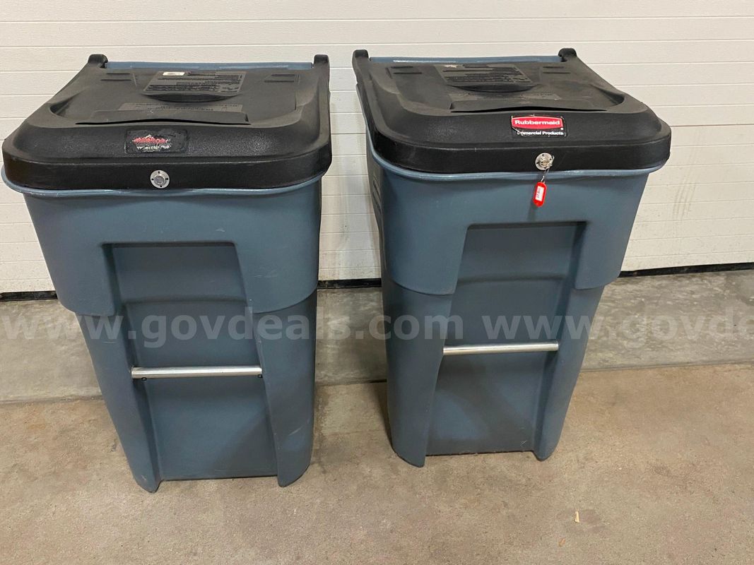 Rubbermaid Confidential Document Container, FG9W1088GRAY (Lot of 2)