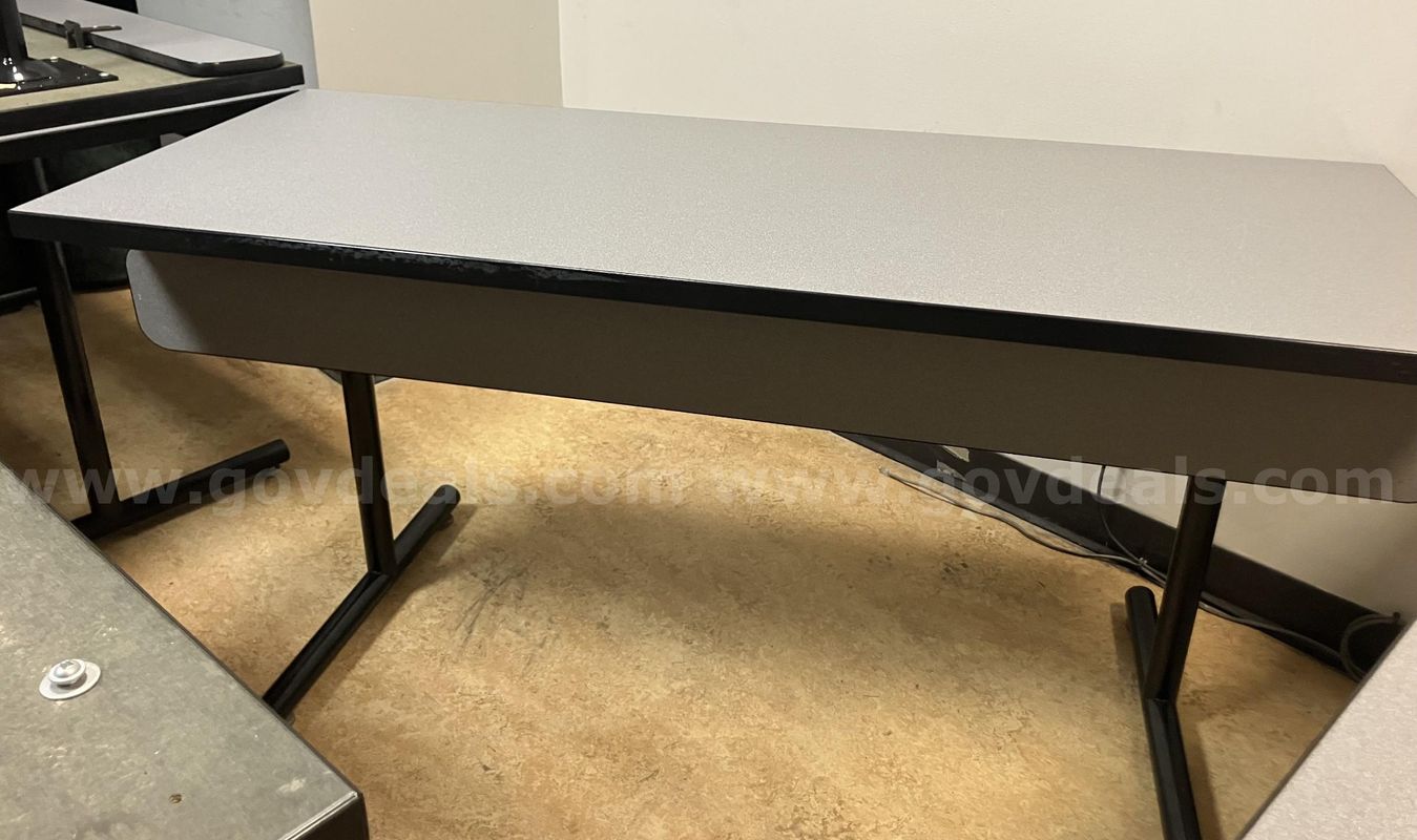 Lot of black and gray classroom tables (ct. 17) for sale - 60”w x 24”d x 30”h