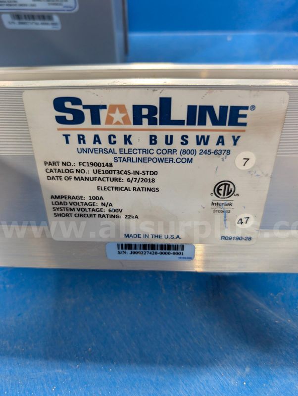 Starline Track Busway 90° elbow, 100A, System Voltage: 600V
