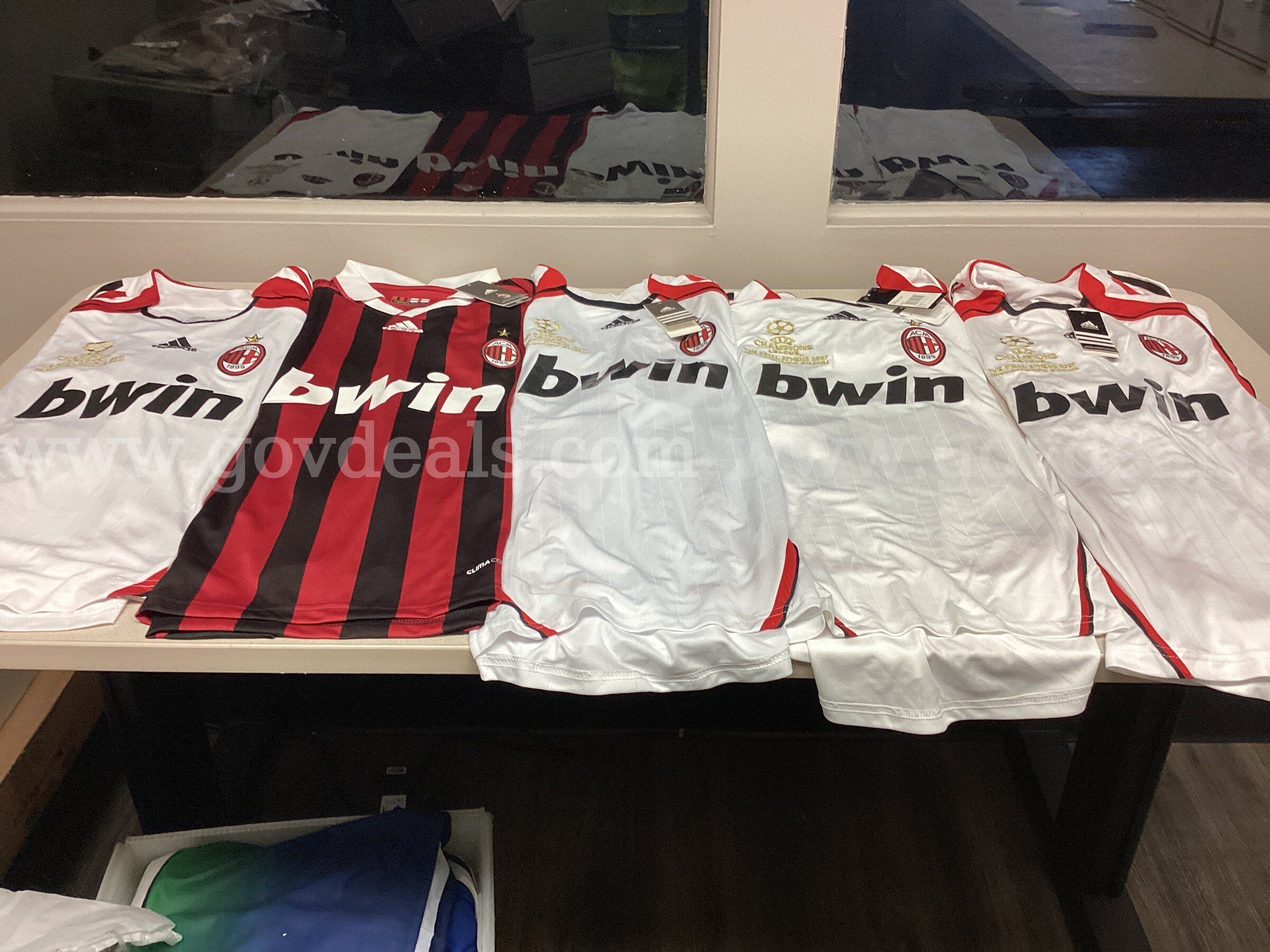 Lot of 5 Milan Soccer Jerseys