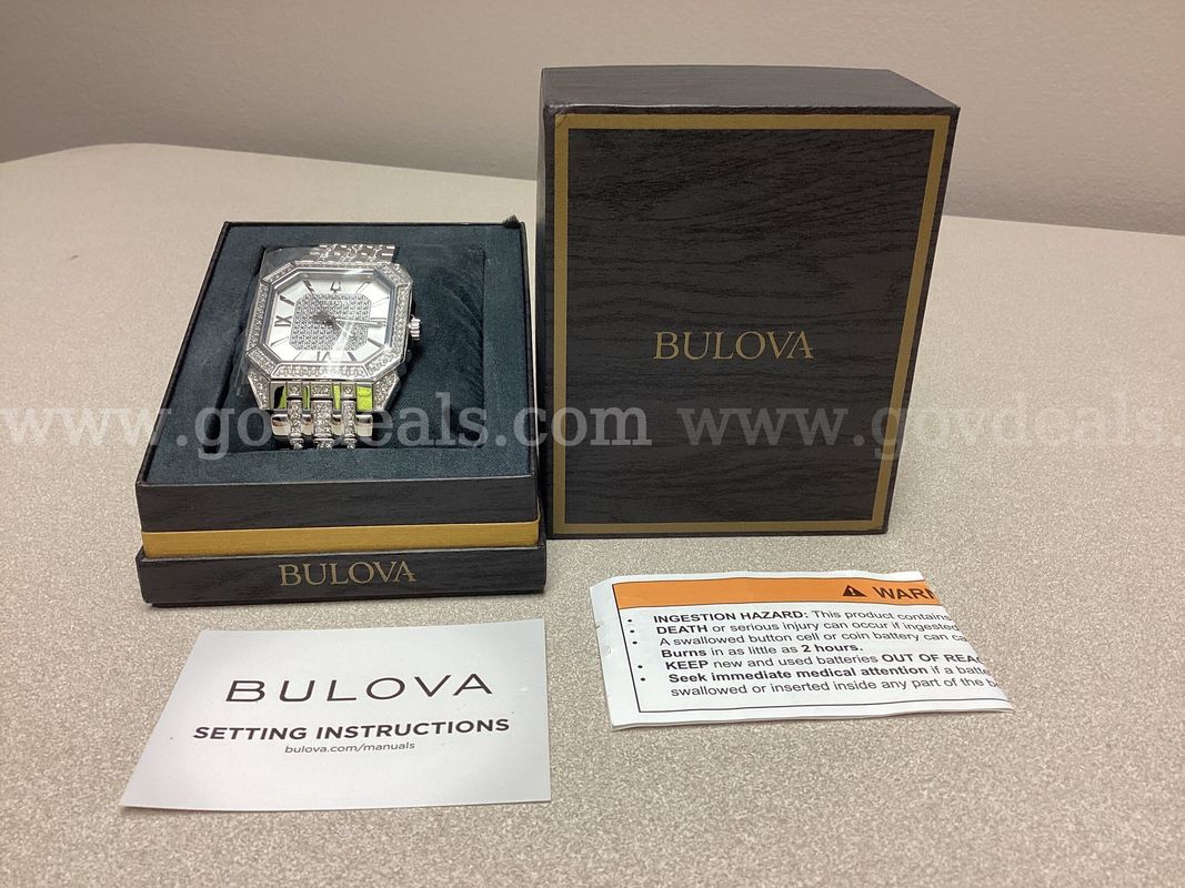 Bulova Men’s Octava Crystal Watch , stainless steel case & decorated with 300 hand set crystals