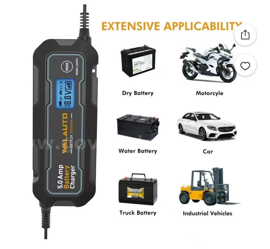 SHIPPING AVAILABLE BRAND NEW 10 SET X Walauto GAP01, Fully-Automatic Smart Battery Charger, Maintainer 5-Amp(E-001)