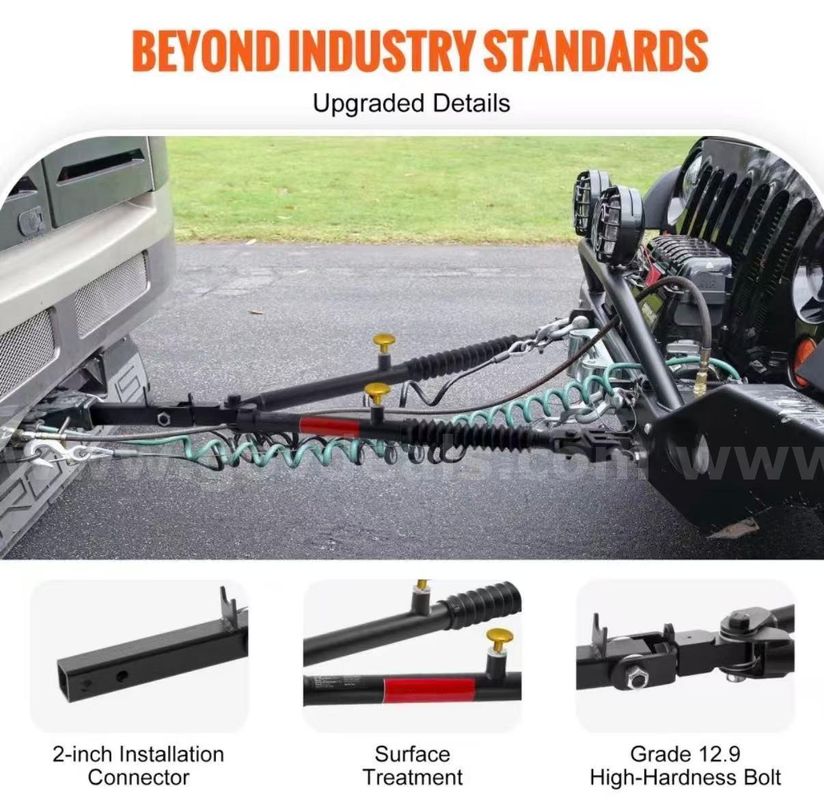 SHIPPING AVAILABLE Tow Bar, 10000 Ibs Towing Capacity with Ropes, Powder-Coating Alloy Steel Bumper-Mounted(M3-2)