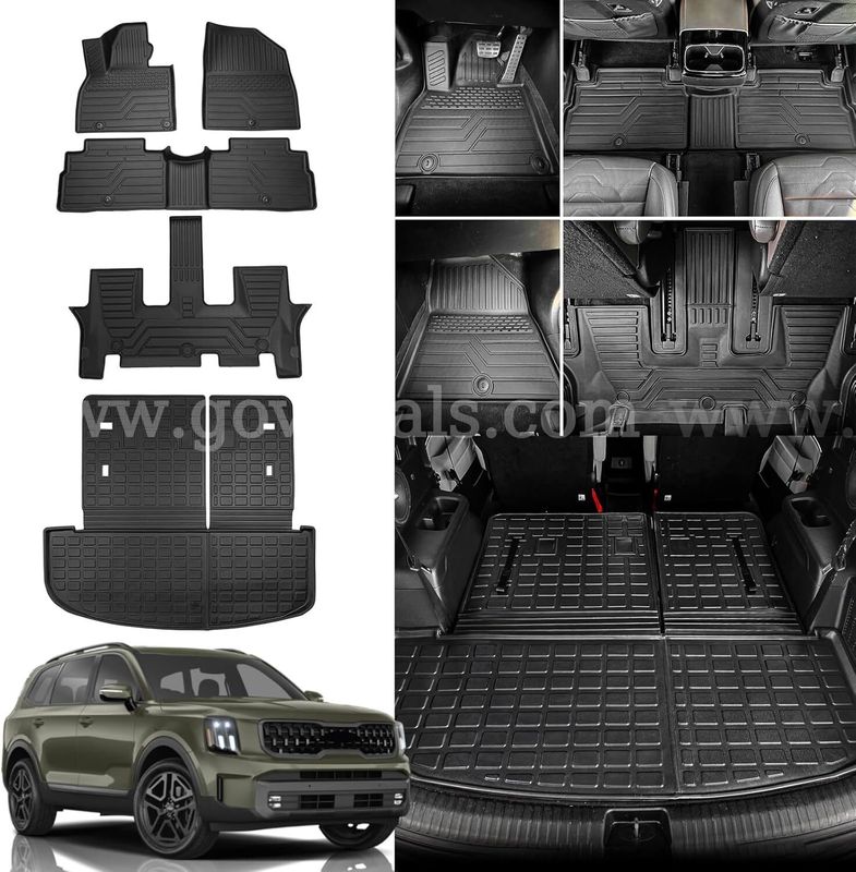SHIPPING AVAILABLE Floor Mats & Trunk Mat for 2020-2025 Kia Telluride 7/8 Seats, All Weather Cargo Liner Car (A1-09)