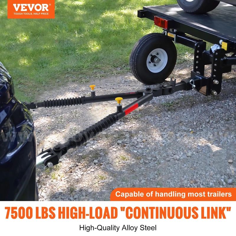 SHIPPING AVAILABLE Tow Bar, 7500 lbs Towing Capacity with Ropes, Powder-Coating Alloy Steel Bumper-Mounted (7500)
