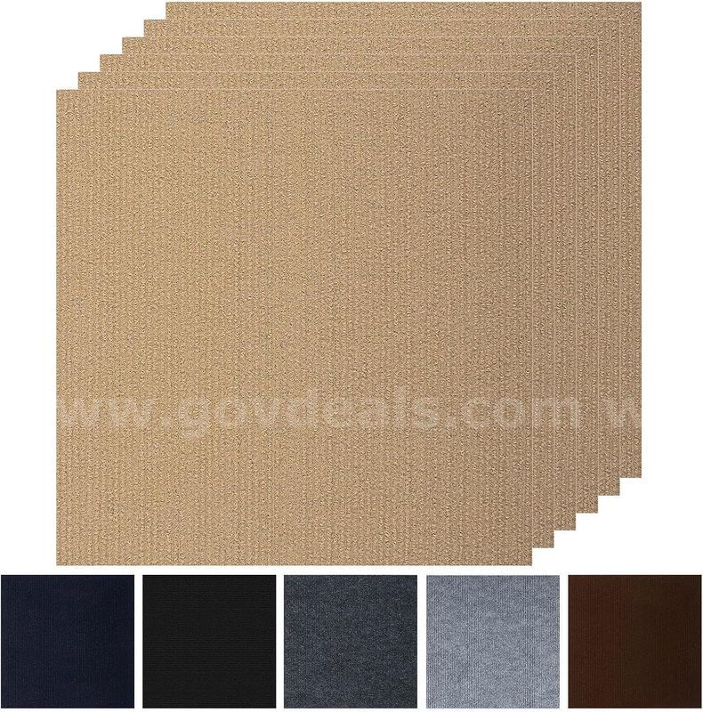 SHIPPING AVAILABLE 40pcs Light Coffee Brown Peel & Stick Carpet Squares 24x24 Inch Self Adhesive (B0003-A2)