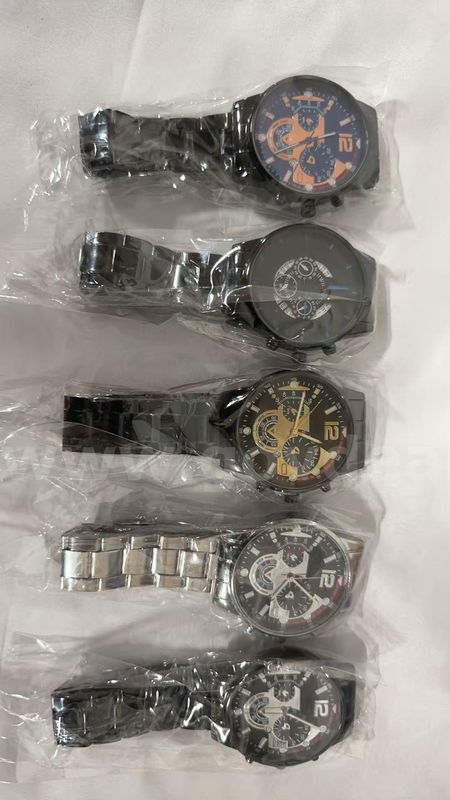 SHIPPING AVAILABLE 5 styles of men's business chronograph watches with steel bands in different colorways(W-006)