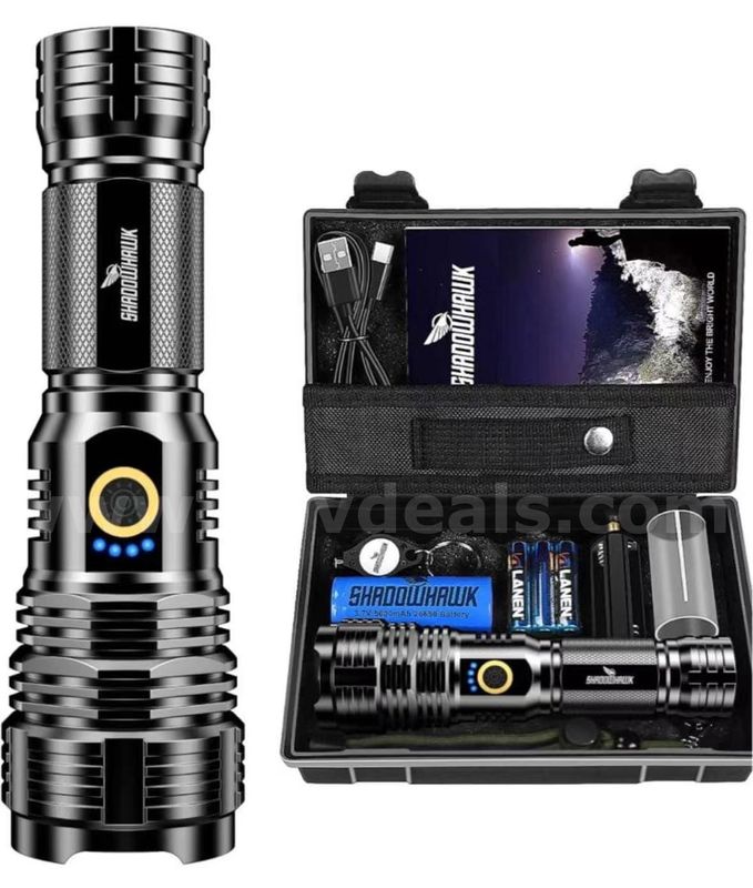 Shipping Available Lot of 10 Shadowhawk Taschenlampe Led 10000 Lumen, Extrem Hell Taschenlampe USB Aufladbar (12-01)