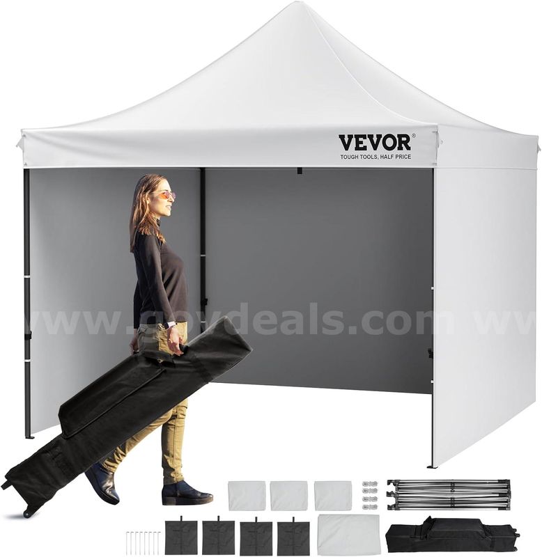 SHIPPING AVAILABLE 10x8 FT Pop up Canopy with Removable Sidewalls, Instant Canopies Portable Gazebo & Wheeled(7-BY)