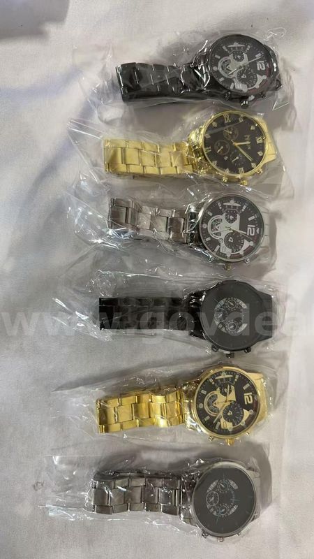 SHIPPING AVAILABLE 6pcs Assorted Men Stainless Steel Quartz Watch Lot Roman Diamond Sports Chronograph Business(W1-015)