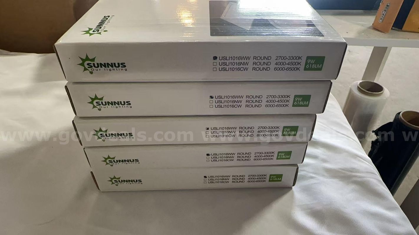 SHIPPING AVAILABLE Lot of 5 SUNNUS 9W Ultra Slim LED Downlight, 618LM Recessed Ceiling Light, 140mm Cutout, 120°(Pa-05)