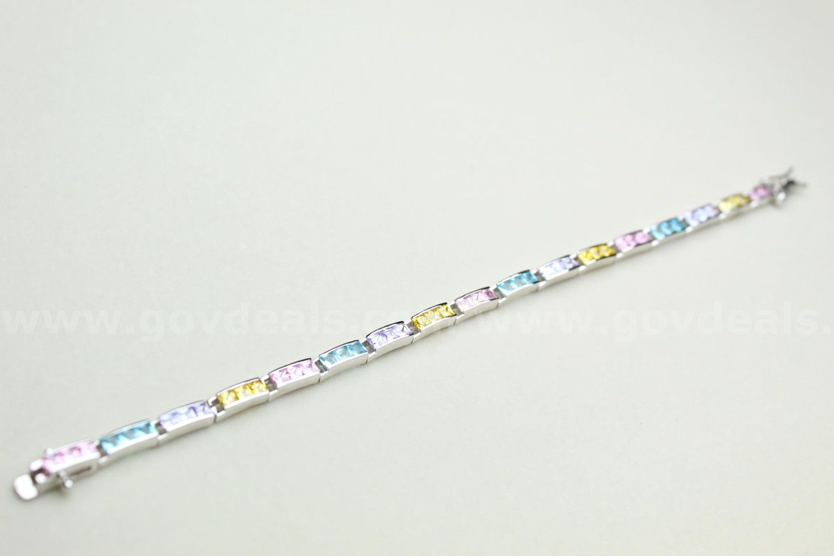 Lot of (2) Vintage Sterling Silver CZ Tennis Bracelet