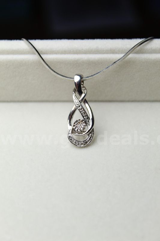 Silver Danecraft Diamond Infinity Necklace