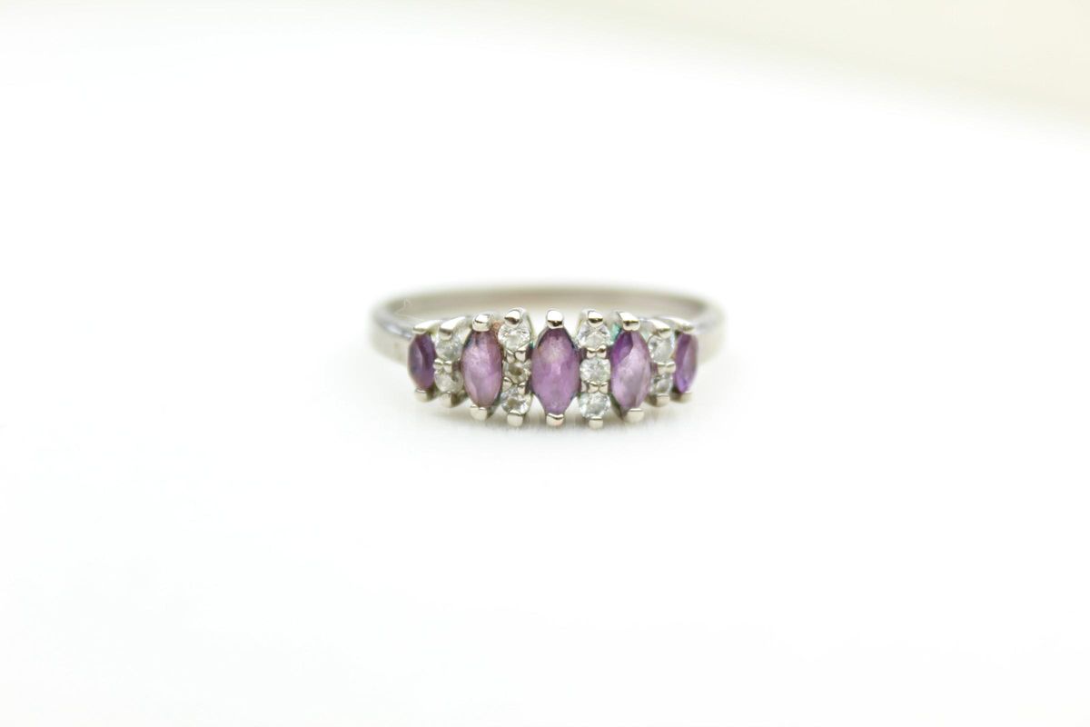 Amethyst Marquise Silver Ring