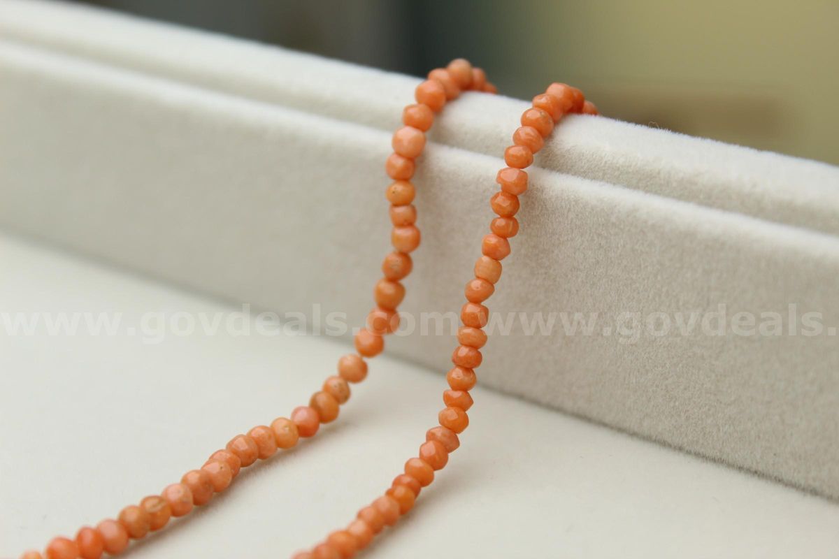 Natural Salmon Coral Beaded Strand