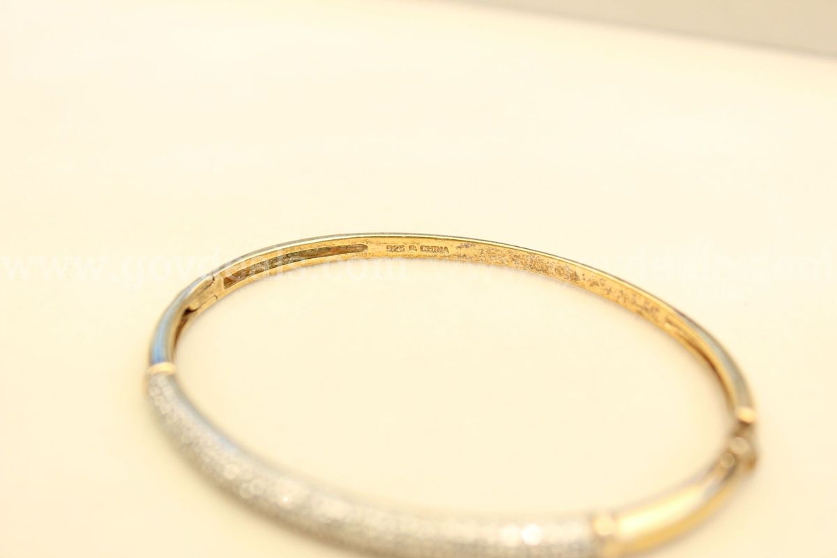 Vintage Gold Plated Diamond Bangle Bracelet