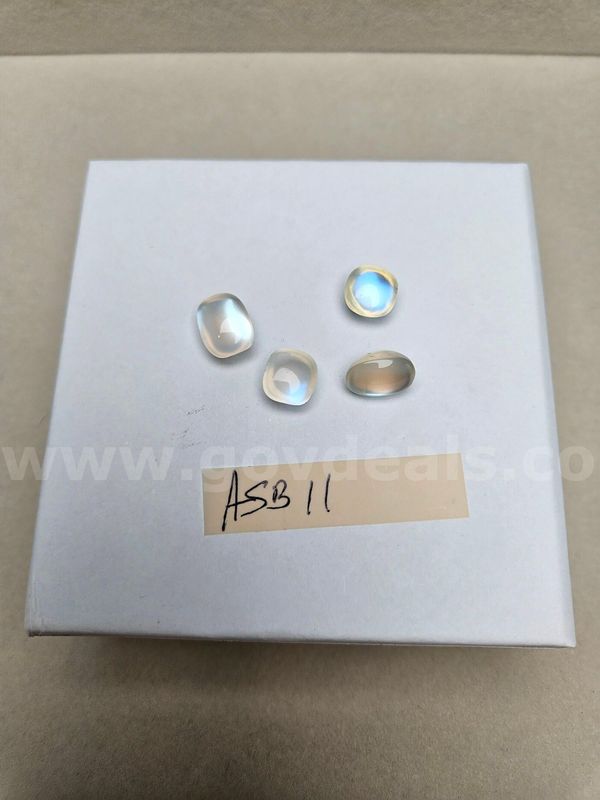 Natural White Moonstone Cabochon Parcel - 17 Total Carats - 4 Pieces - Sri Lanka