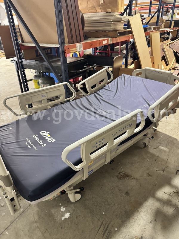 3 - Hill-Rom Advanta adjustable hospital bed with mattress. Sold as pictured.
