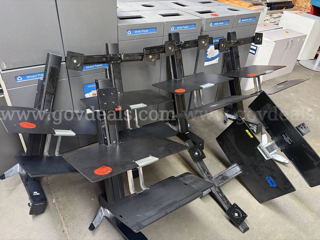 Lot of (6) six Ergotron Desk top Mount Sit Stand Work Stations