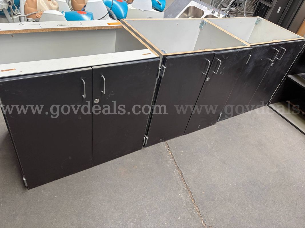 Cabinets, Shelves, Countertops & Triple Sink