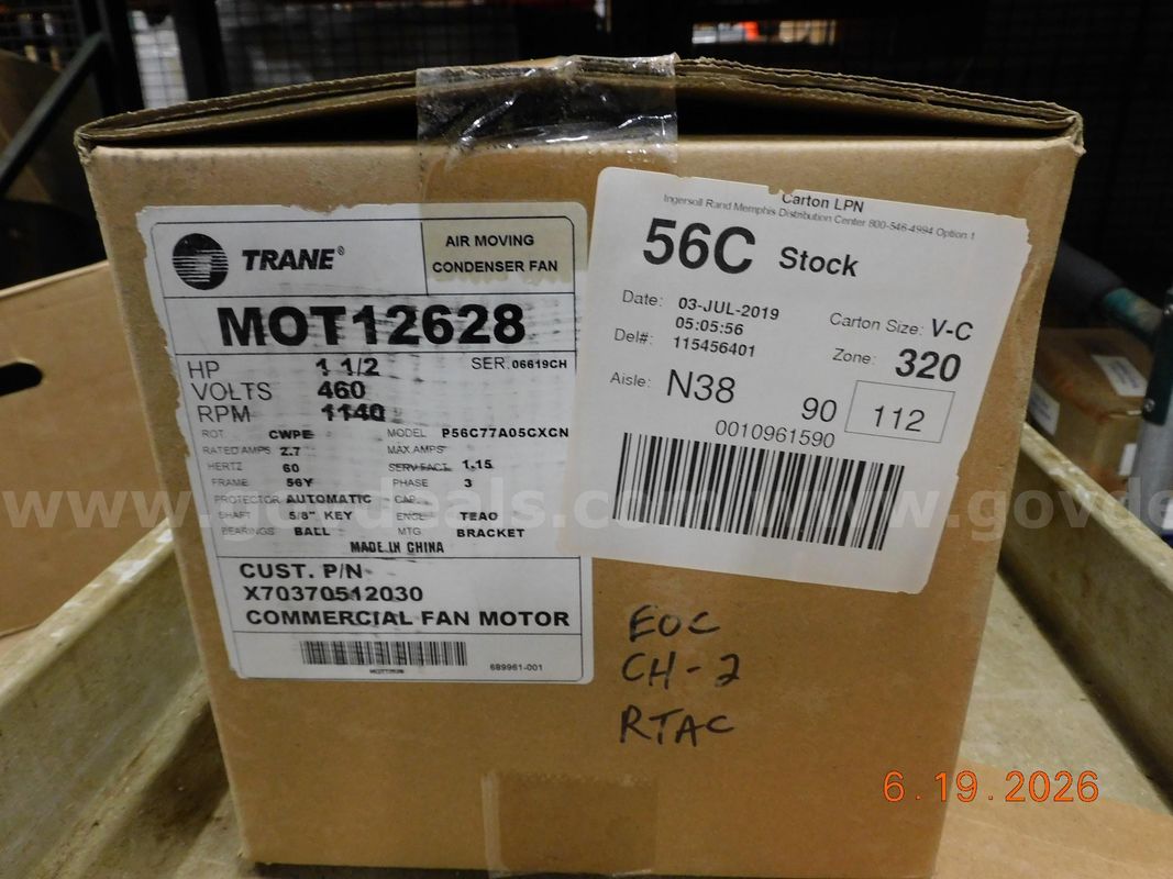 Trane 1 1/2 HP Fan Motor & Blade for Chiller and Condensor for Grab n Go Food Display