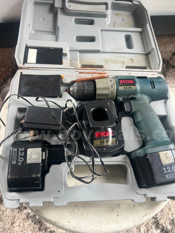 Ryobi HP1201K Drill Set includes Batteries Charger and Carrying Case