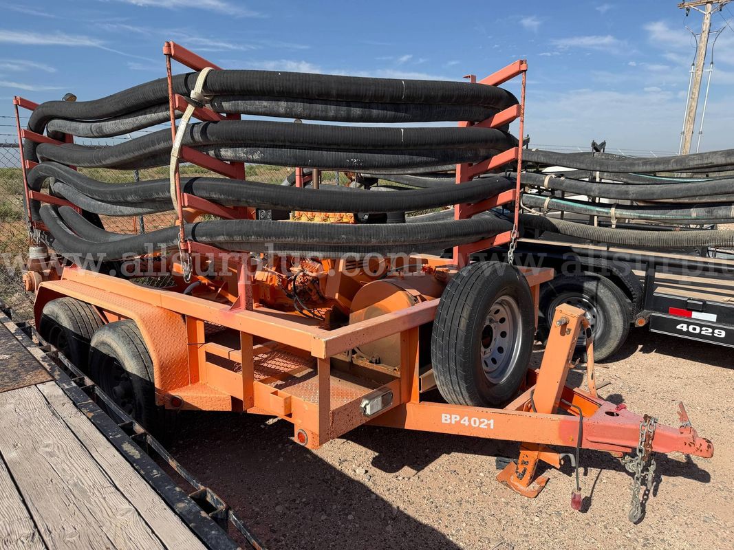 Water Transfer Trailer Pump Package w/ Hose Reel, Diesel Engine, Lay Flat Hose & Centrifugal Pump Qty 1 Trailer