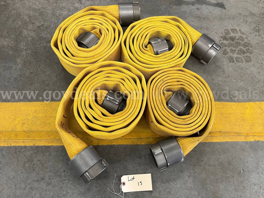 A Lot of (4) lengths of 3” rubber jacket fire hose