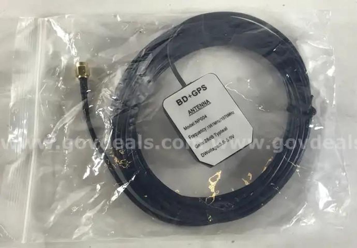 Lot of 25 – NP004 BD + GPS Antennas – New – 3m Cable – TNC Male – Magnet Mount