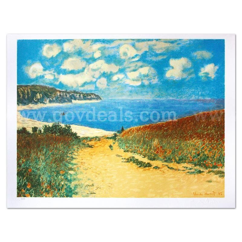 Claude Monet, "Chemin Dans Les Bles A Pourville" Limited Edition Fine Art
