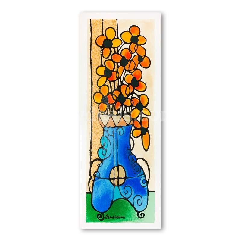 Ben Simhon, "Blue Vase I" Limited Edition Fine Art