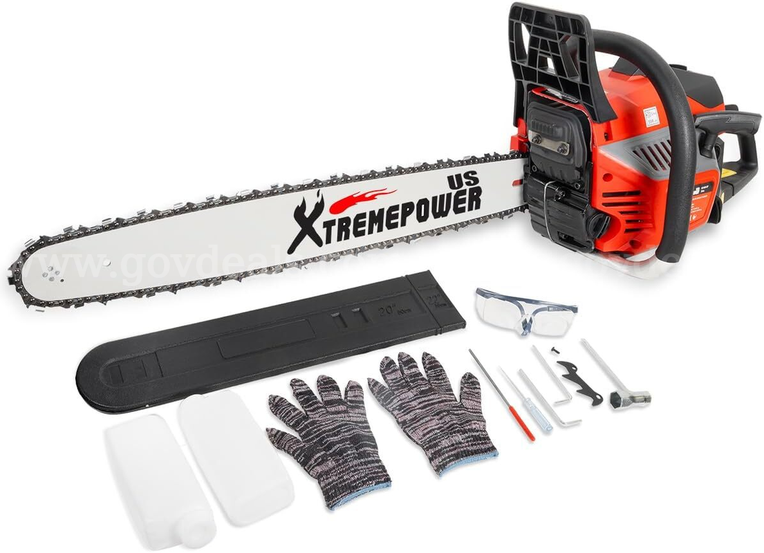 XtremepowerUS 22" Chainsaw 58cc Gas Engine Wood Cutting Aluminum Gasoline Gas 2-Stroke Chainsaw
